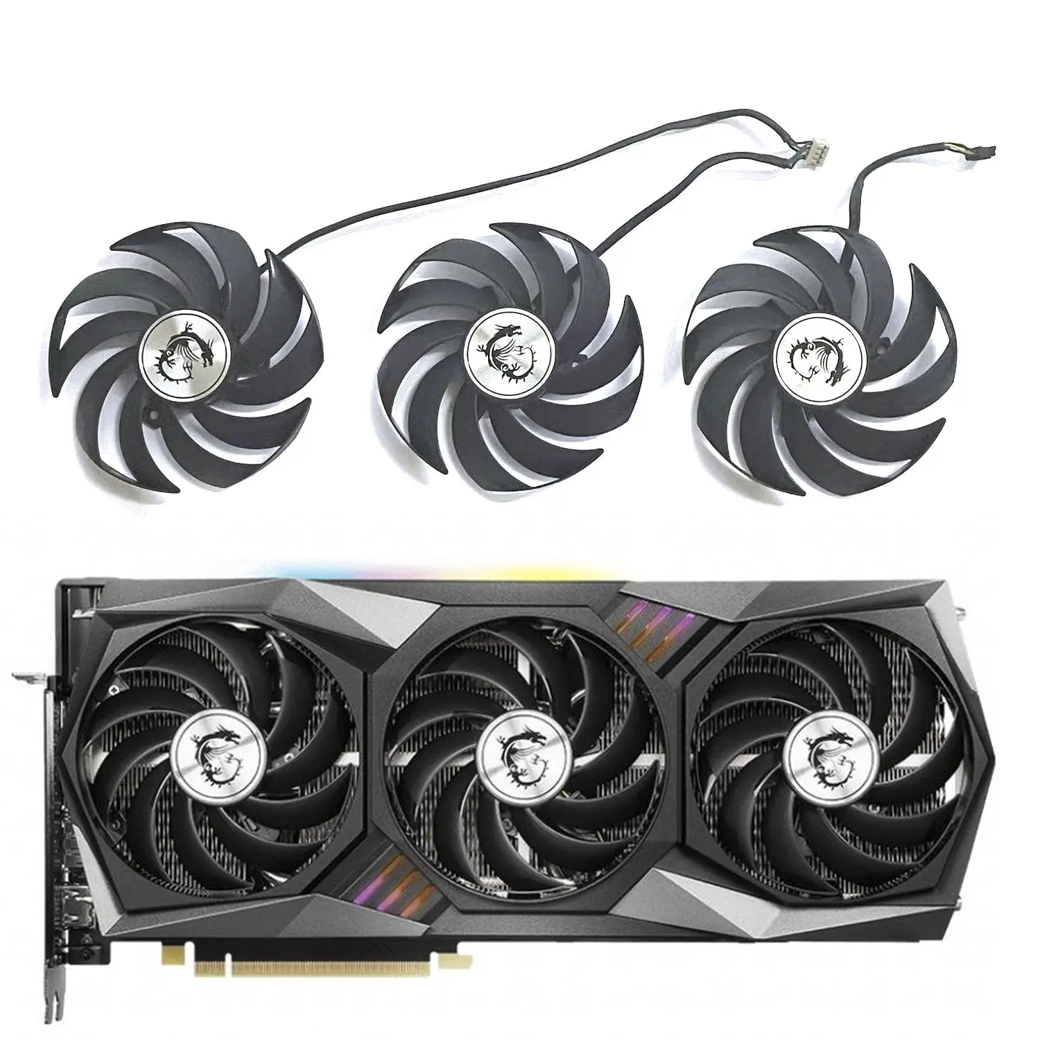 For MSI GeForce RTX 3060 3070 3080 3090 3060Ti 3070TI Gaming X Triple Graphics Card 90MM PLD09210B12HH GPU Graphics Fan