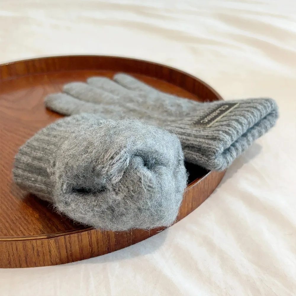 Fashion Touchscreen Knitted Gloves Warm Cold proof Full Finger Gloves Windproof Thermal Mittens Outdoor