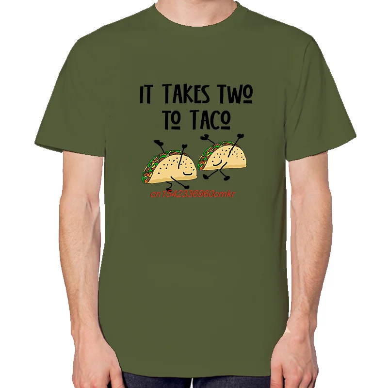 Funny It Takes Two To Taco Dancing Tacos Fashion Shirts Graphic Tee New In Tops And T-Shirts Short Sleeve Tee Cotton T-Shirt