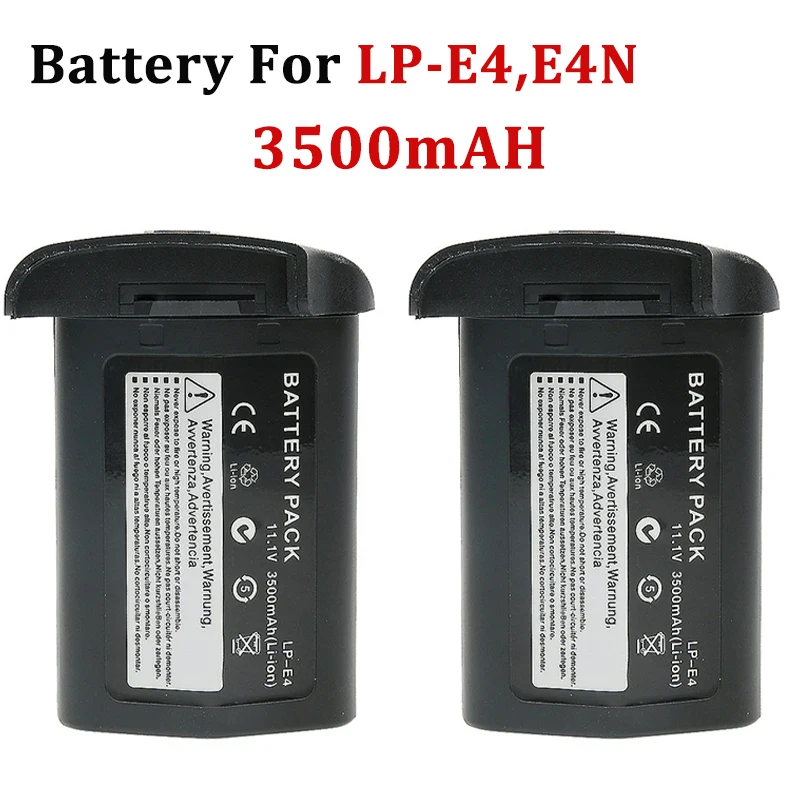 2PCS LP-E4N LPE4 11.1V 3500/4000mAh  Battery For Canon EOS 1DX MARK 2/ 1DX / 1DS MARK 3/1D MARK 3/1D MARK 4 Camera Battery