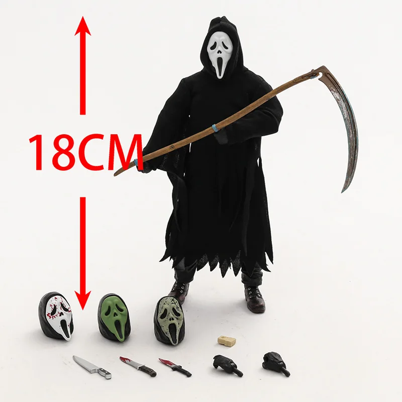 

NECA Scream ПВХ Фигурка Коллекционная модель игрушки Ultimate Ghostface Фигурка Сексуальная маска демона Призрачное лицо 18 см В наличии