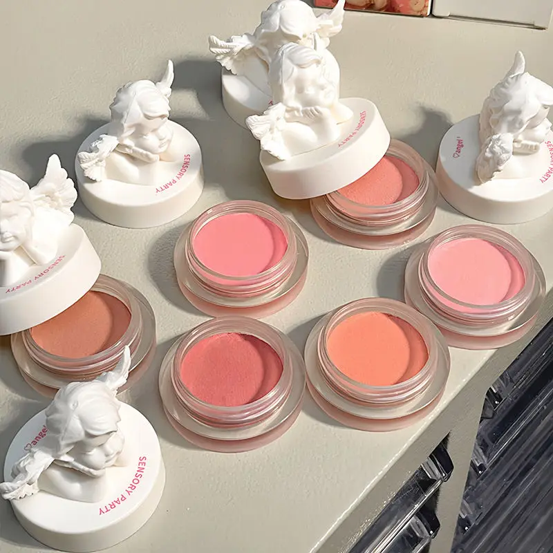 SENSORY PARTY Angel Blush Cream Mousse Texture Matte Natural Radiance Long Lasting Vegan Highlighter Contour Makeup