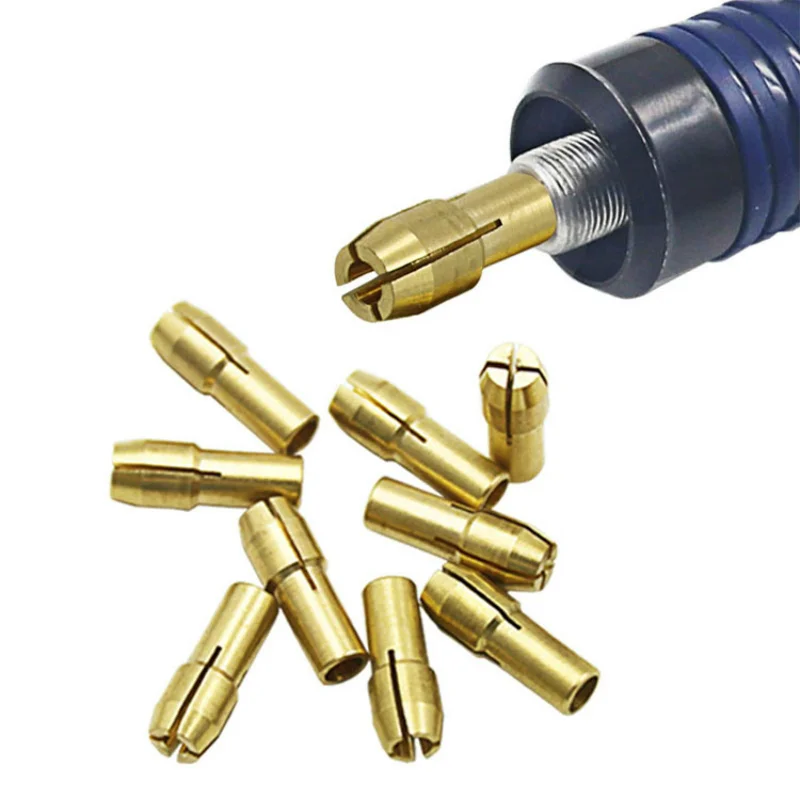 10Pcs/set Mini Drill Chucks Adapter 0.5mm-3.2mm Dremel Mini Drill Chucks Chuck Adapter Micro Collet Brass For Power Rotary Tool