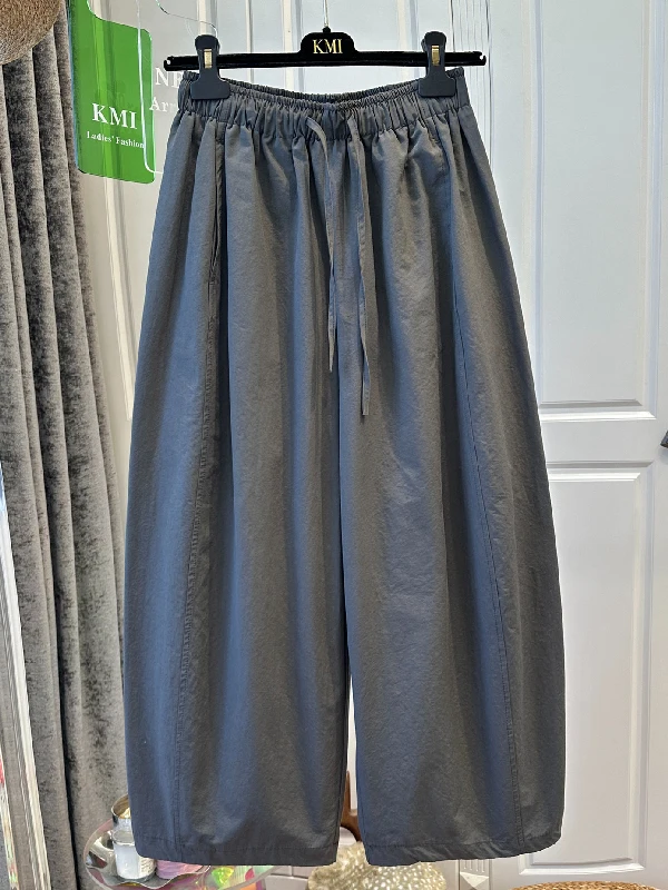 

plus Size Women's Loose Elastic Waist Drawstring Casual Pants Summer Versatile Color Balloon Pants Comfortable Breathable