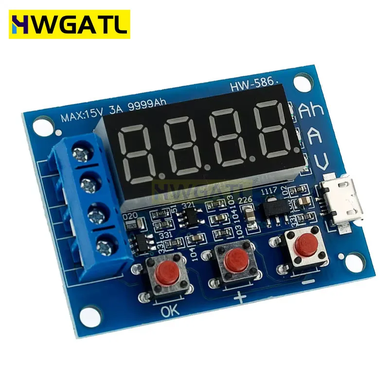 ZB2L3 Battery Tester LED Digital Display 18650 Lithium Battery Power Supply Test Resistance Lead-acid Capacity Discharge Meter