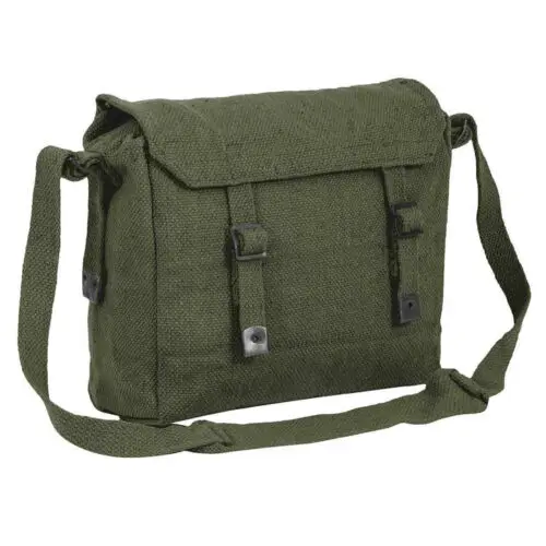 Canvas Webbing Haversack Bag Satchel Shoulder Military Army Vintage Student Work