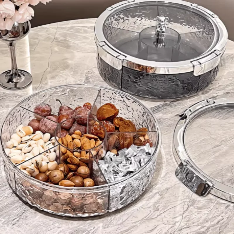 Ripple Seal Snack Box Portable Home Living Room Sealed Dried Fruit Tray New Year Coffee Table Snacks Treats Candy Box