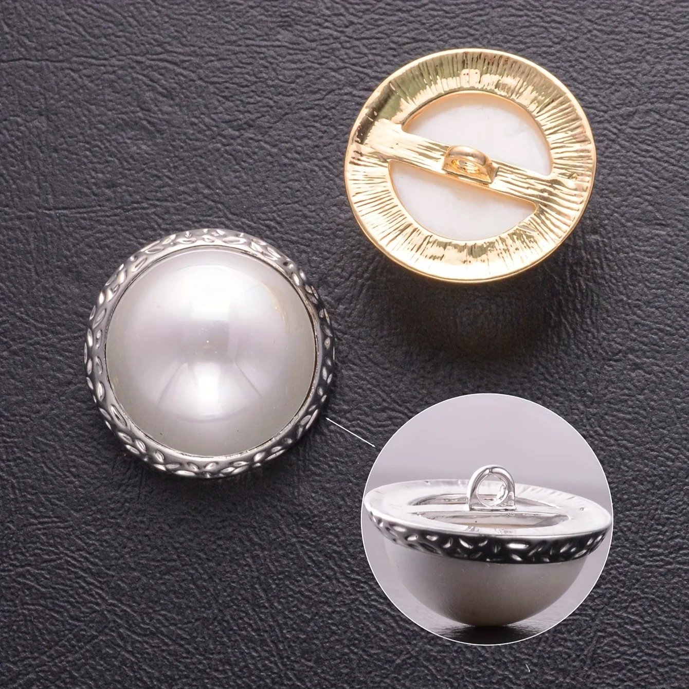 أزرار لؤلؤ مستديرة للقمصان ، خياطة معدنية مزخرفة ، زر ساق ، إكسسوارات تصنعها بنفسك ، مناسبة للقمصان ، السترات ، اللباس ، المعطف ، 16 ، 20 ، 24 ، 10 #6