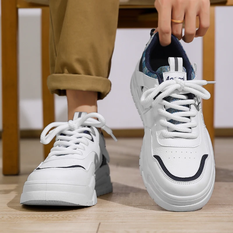 

Четырехсезонные модные креативные универсальные повседневные мужские спортивные удобные дышащие туфли на толстой подошве, увеличивающие рост