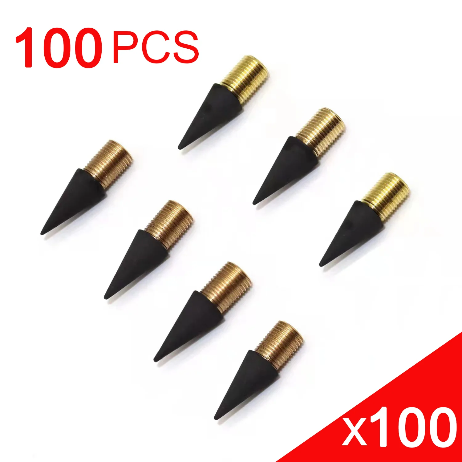 100 Pcs/lot Black New Unlimited Eternal Pencil Refills No Ink Writting Pen Head Magic Pencils Accessory Stationery Wholesale