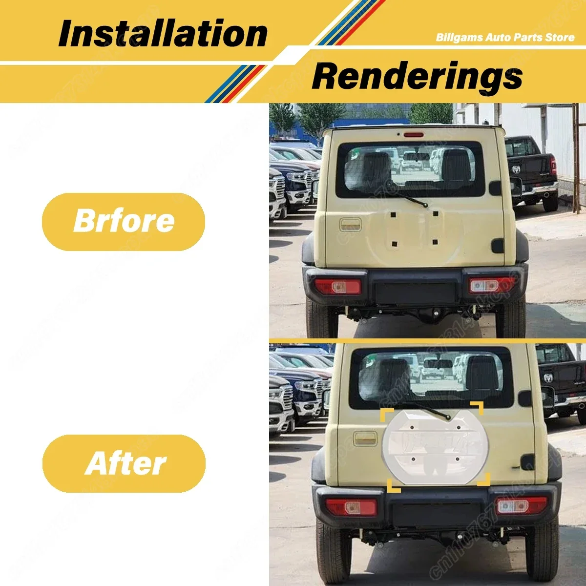 For Suzuki Jimny JB64 JB74 2018 2019 2020 2021 2022 2023 2024 2025 Car Spare Tire protection Cover Body Escort Decoration Kit