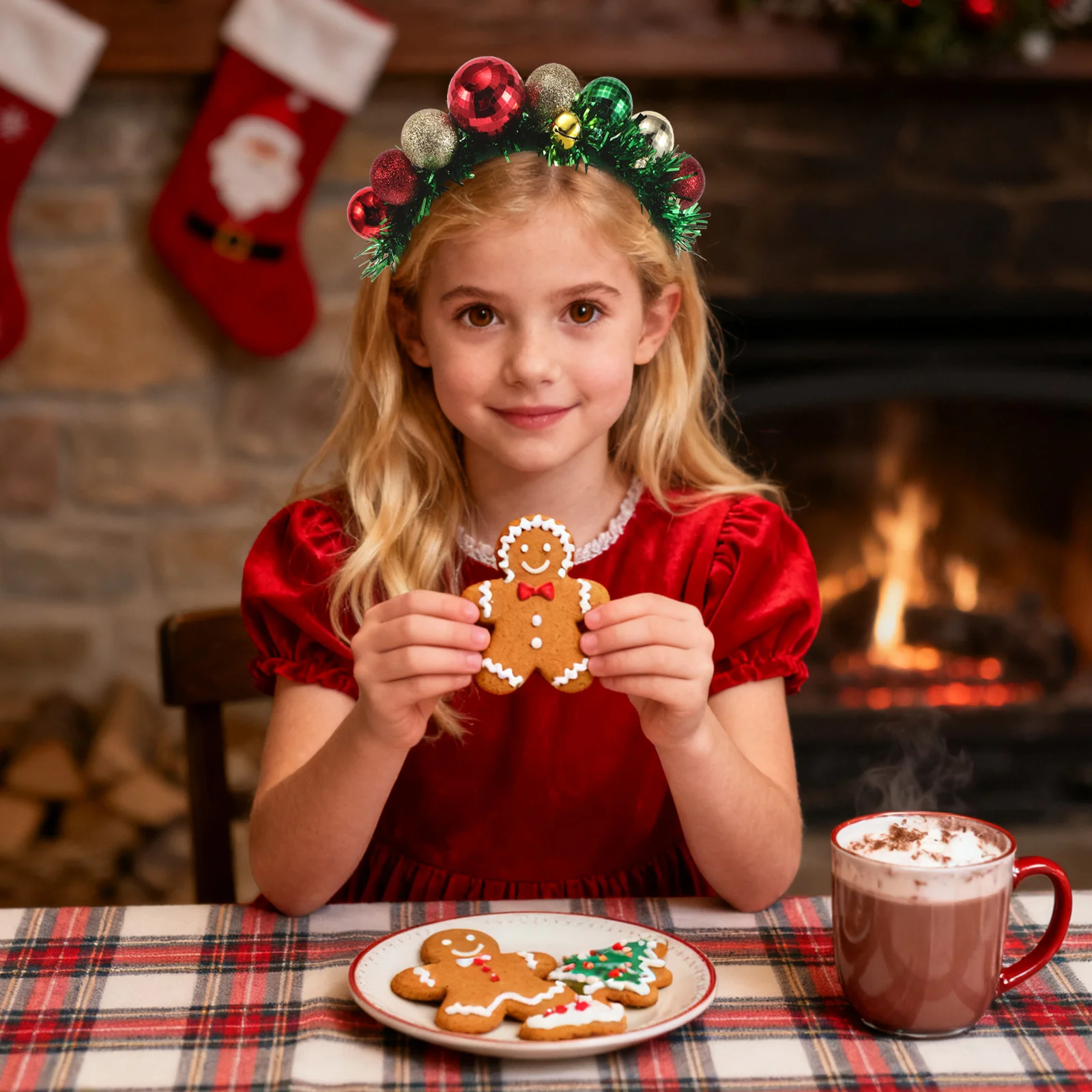 

3Pcs Christmas Ball Headband Mirror Disco Ball Headdress Xmas Holiday Costume Party Hair Accessories Light Bulb Headband