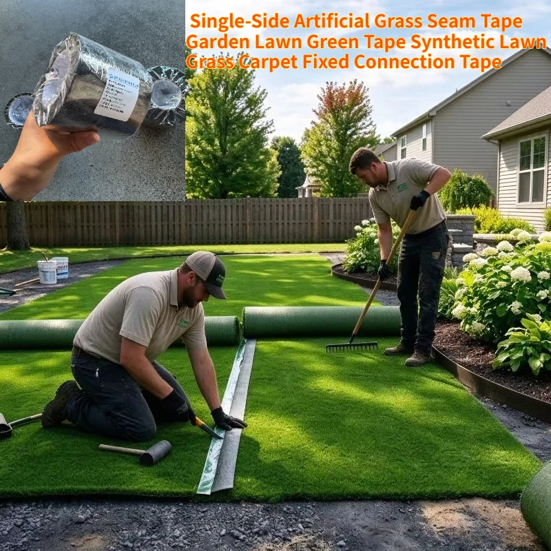 10cmx3M Single-Side Artificial Grass Seam Tape Garden Lawn Green Tape Synthetic Lawn Grass Carpet Fixed Connection Tape