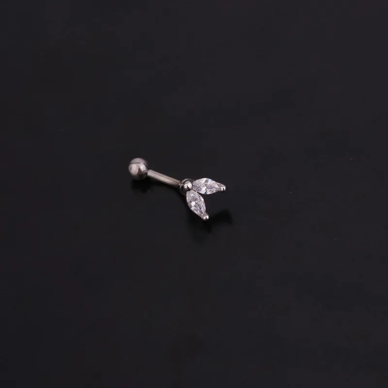 1PC 16G New Flower Stainless Steel IBall Eyebrow Piercing Curved Barbell Lip Ring Snug Daith Helix Rook Earring