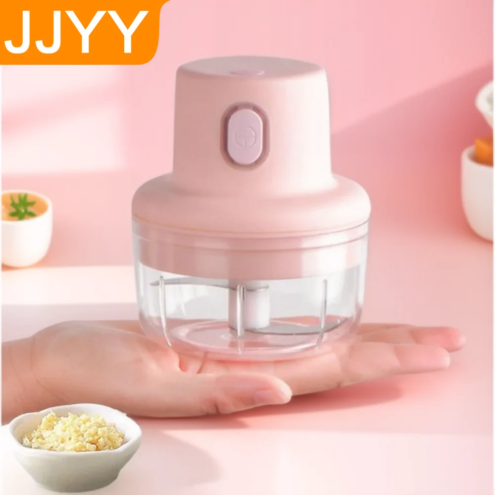 

Electric Garlic Press 100/250ML Multi-Functional Garlic Masher Household Food Blender Meat Grinder Baby Food Maker Cooking Tool