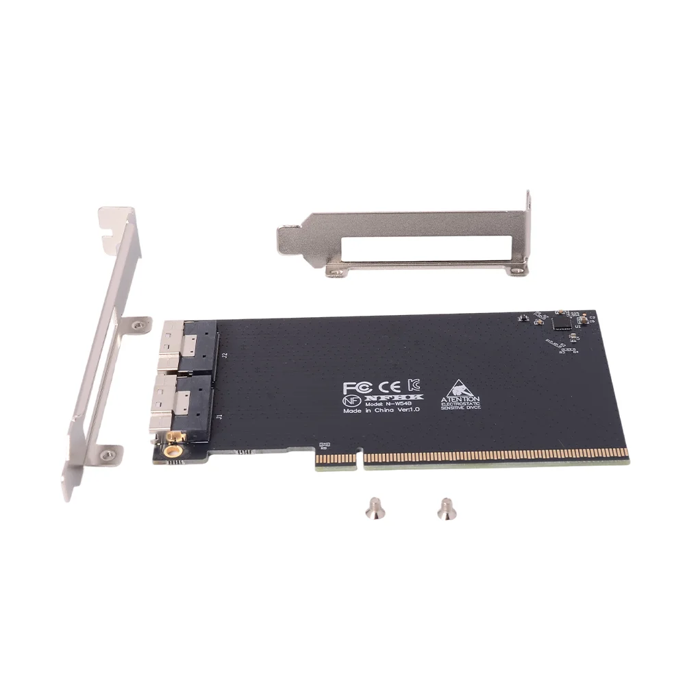 PCIE X16 To 2-port SFF-8654 8i X8 External Graphics Card EGPU Adapter Video Card for GPU External Graphics Dock PCI-E 16x 2*8654
