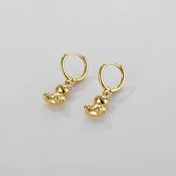 Cute Animal Dangle for Women Glossy Bear Shape Drop Earring Retro Female Wedding Party Daily Wear Classic Jewelry Brinco