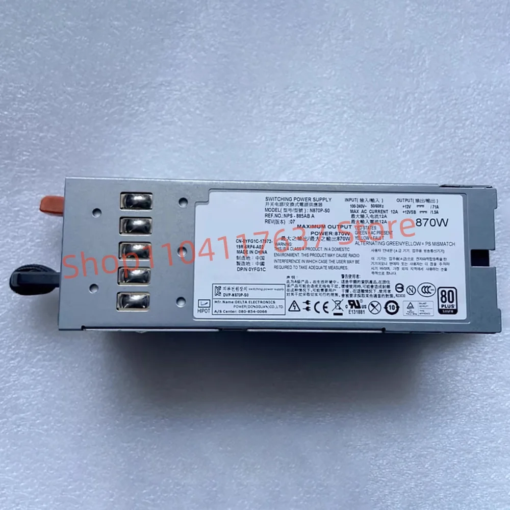 Para fuente de alimentación del servidor R710 T610 870W YFG1C 0YFG1C N870P-S0 NPS-885AB A