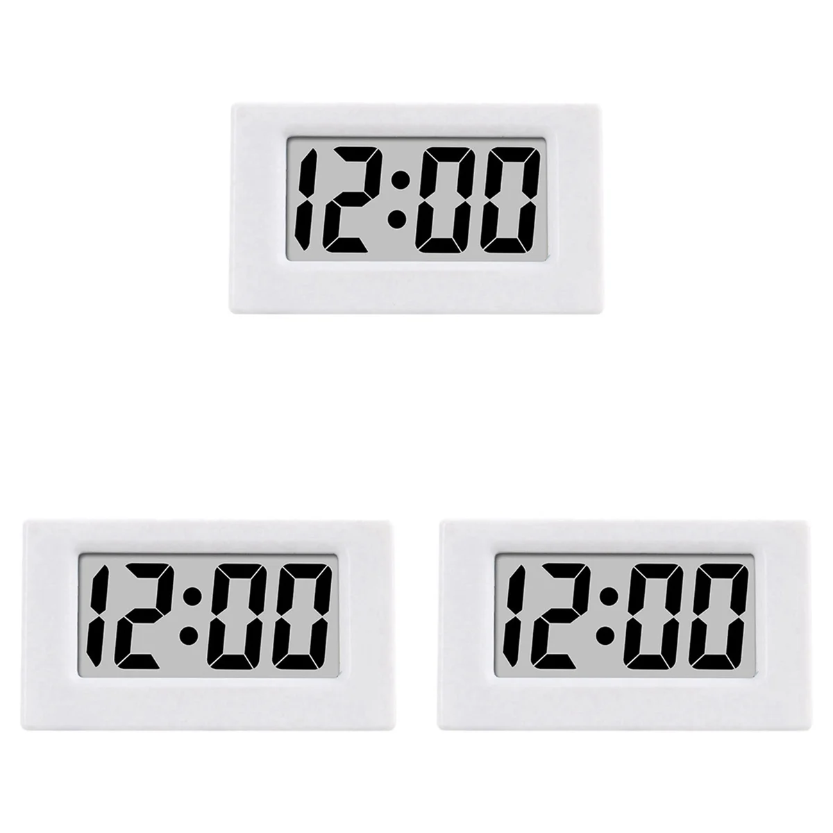 A37T-3X Mini Clock Triangle LED Screen Lectronic Digital Alarm Screen Desktop Clock For Home Office Table Bedroom Decor White