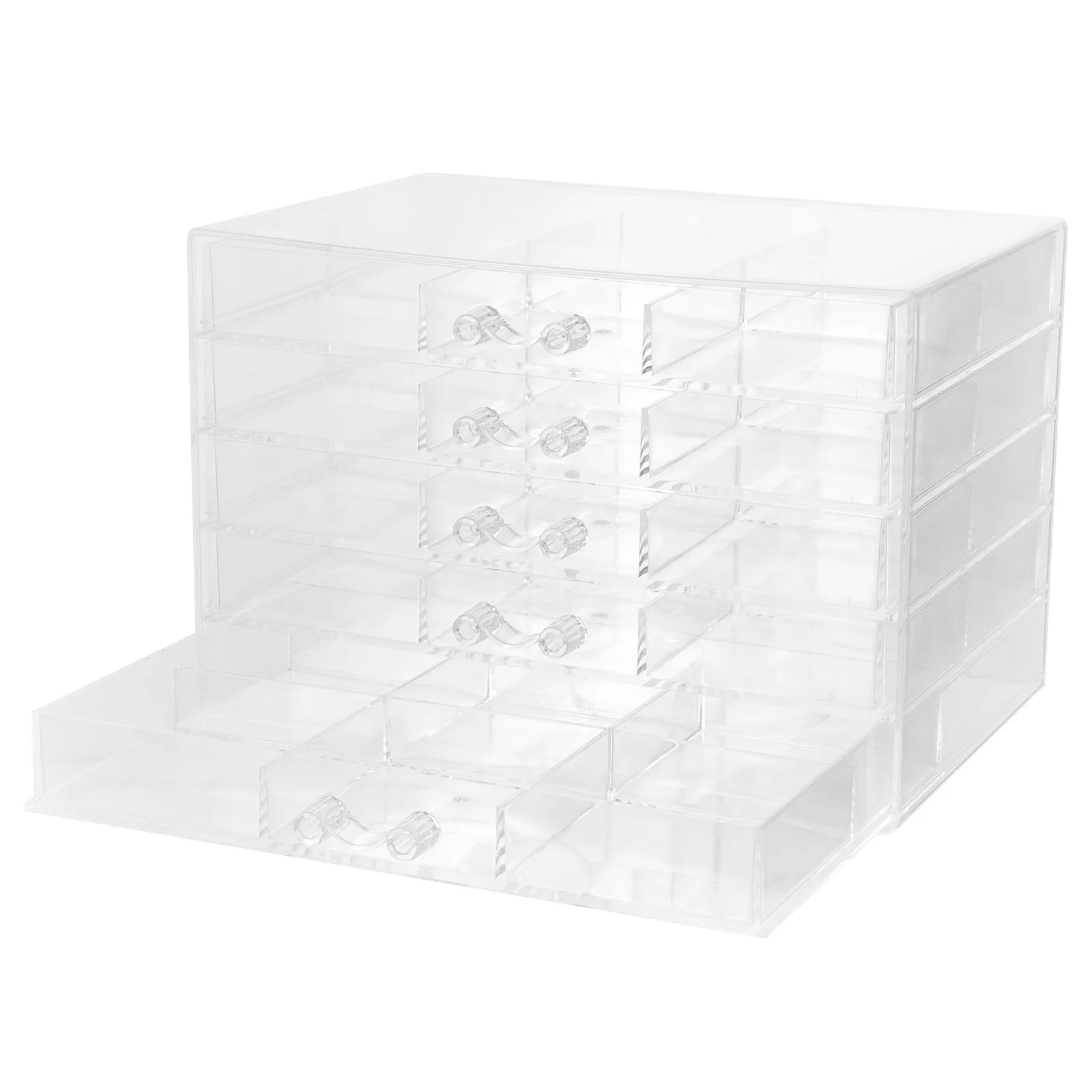 

Acrylic Jewelry Organizer Box Clear 5 Layers Drawers Large Capacity Transparent Jewelry Box for Earrings Rings Necklace Bracelet