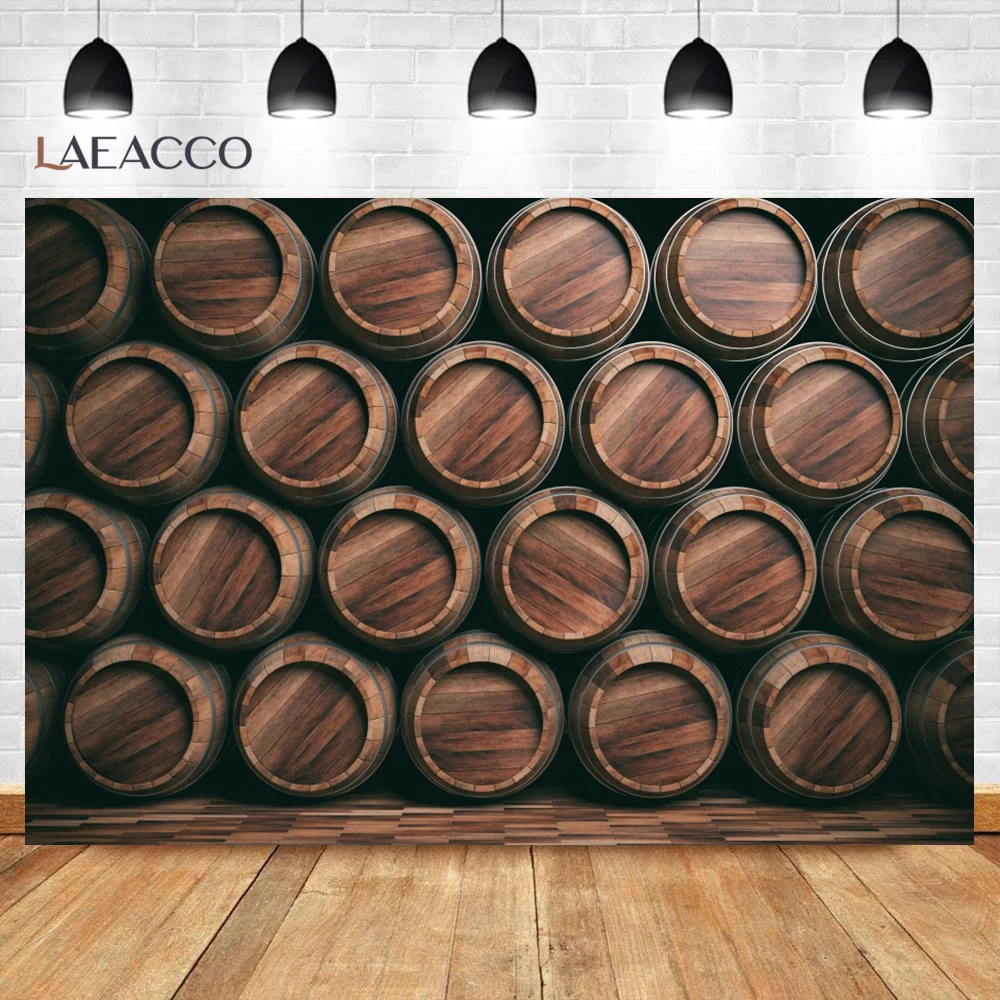 Vintage Wooden Background Stacked Wooden Barrels Closed Wood Texture Photography Backdrop White Brown Wooden Boards Photograph