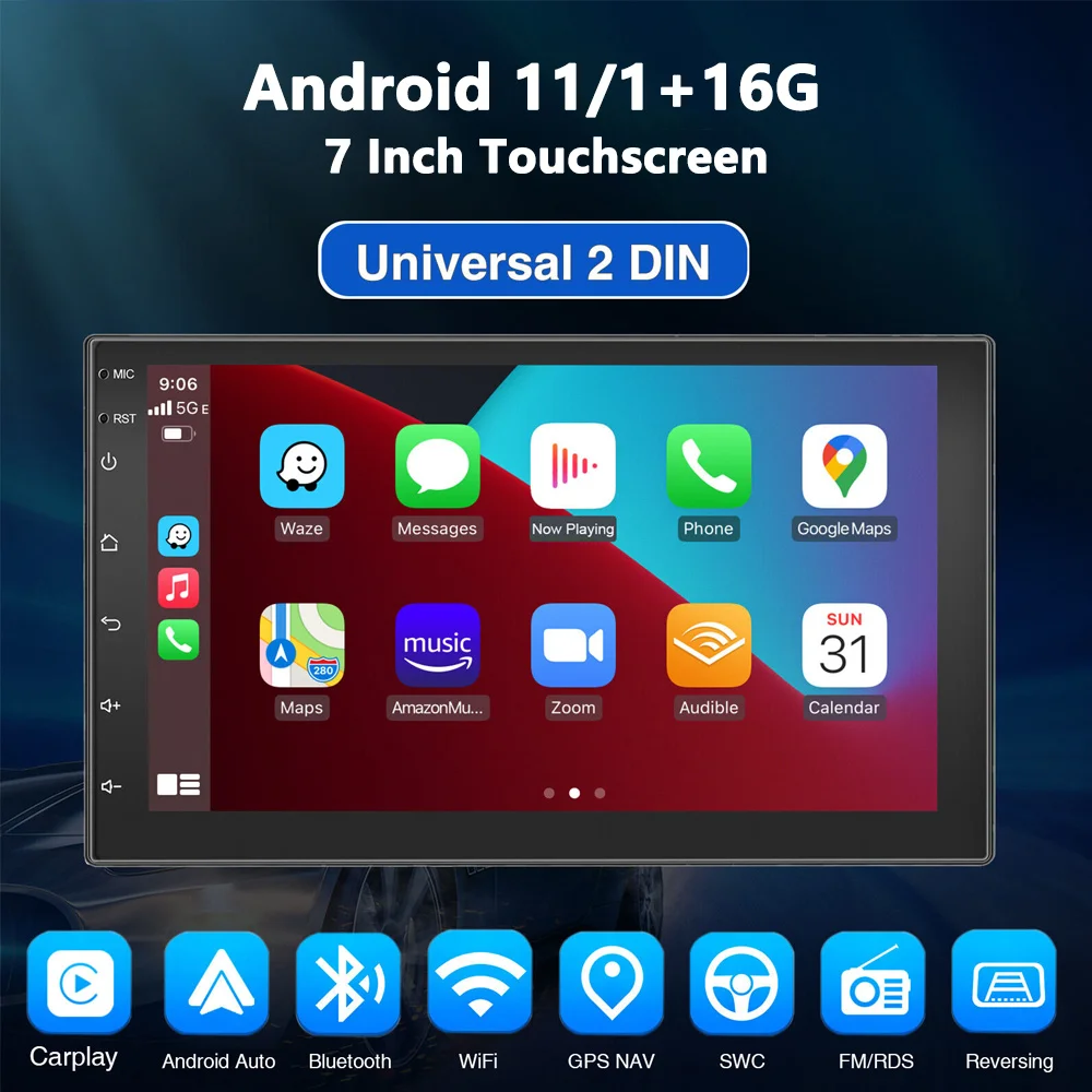 

Автомагнитола 9210S-J 7 дюймов, Android, 2 DIN, сенсорный экран, GPS, поддержка беспроводного CarPlay, Android Auto, Mirror Link, Wi-Fi, синяя