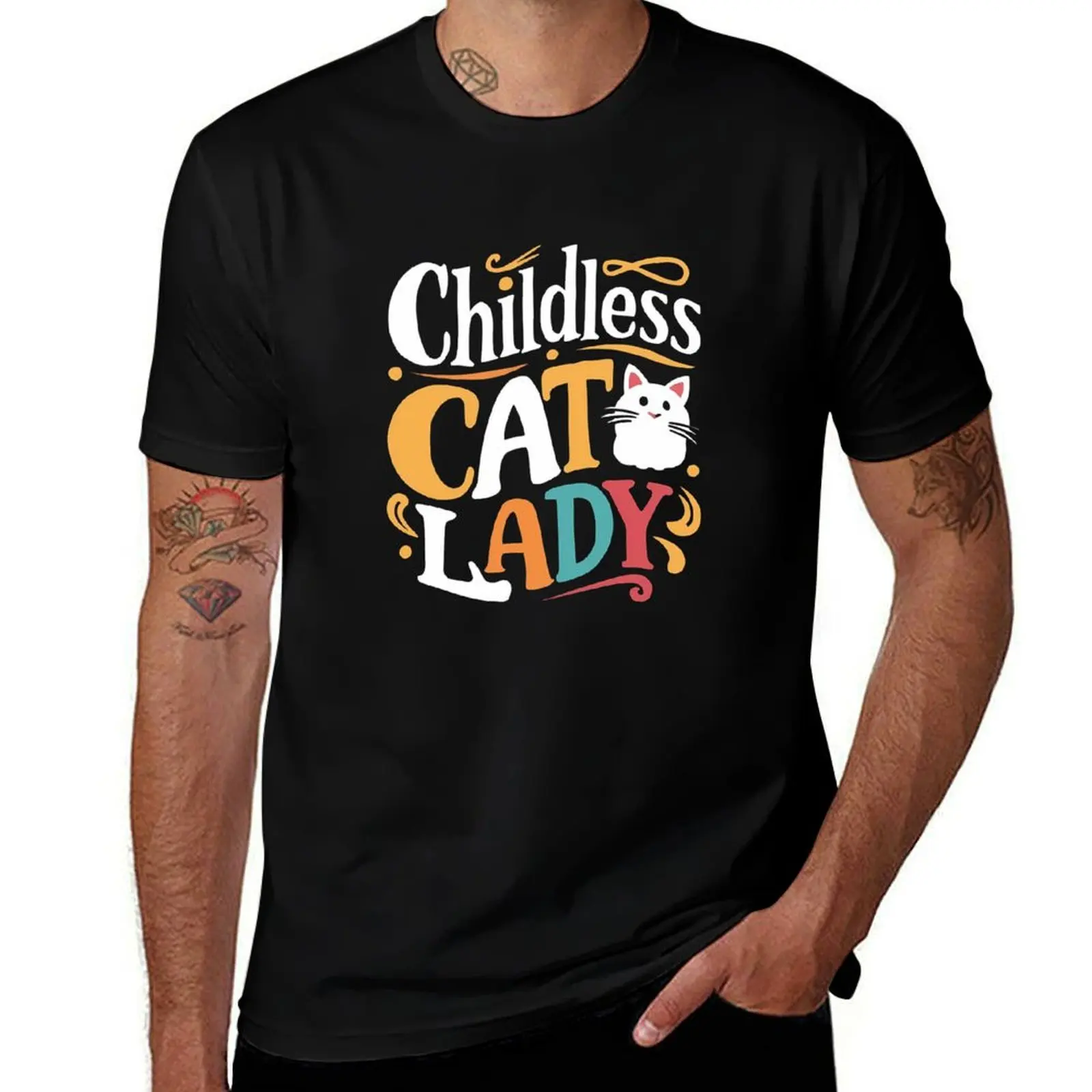 

Proud Childless Cat Lady T-Shirt Design T-Shirt t shirts for man pack cotton man t shirt luxury