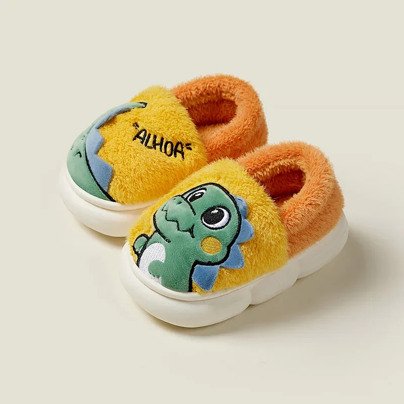 Girl Slipper Winter New Cartoon Dinosaur Cotton Shoe Anti Slip Plush Kid Shoe Cute Comfort Girl Shoe Children Slippers Pantuflas