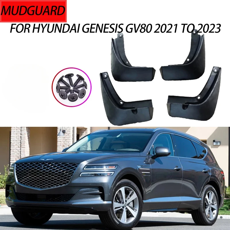 4PCS Car Mud Flaps for Hyundai Genesis GV80 JX1 2023 2022 2021 Mudguard Mud Splash Guards Flaps Fender Mudflaps Auto Accessories