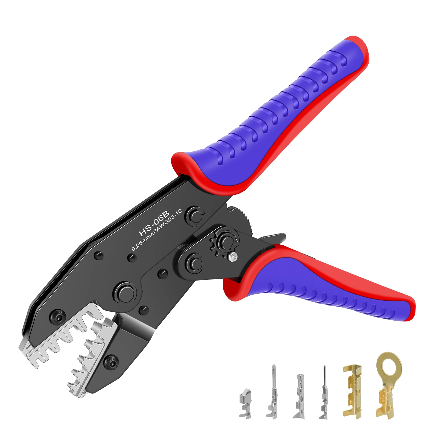 

Щипцы для обжима проводов для клемм XH2.54/SM2.54/Dupont/3.96/2.8/4.8/6.3/OT 0,25-6 мм2 23-10AWG, клеммы с открытым стволом