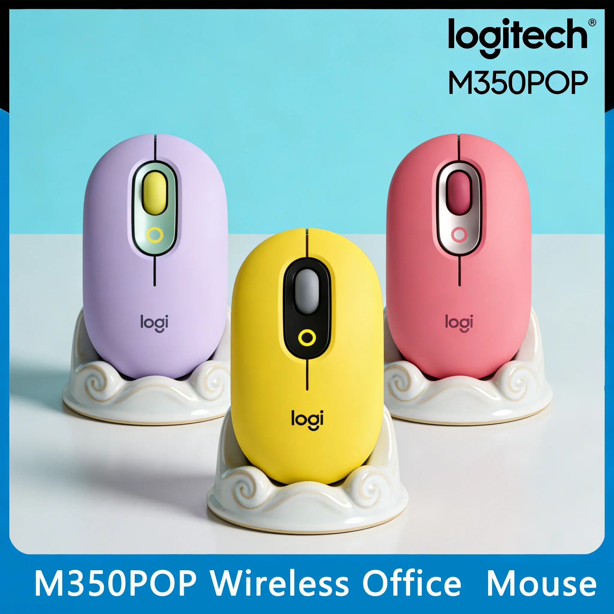 

Logitech M350POP dual-mode mouse Bluetooth USB 3 device switching ready for business travel ergonomic home grip
