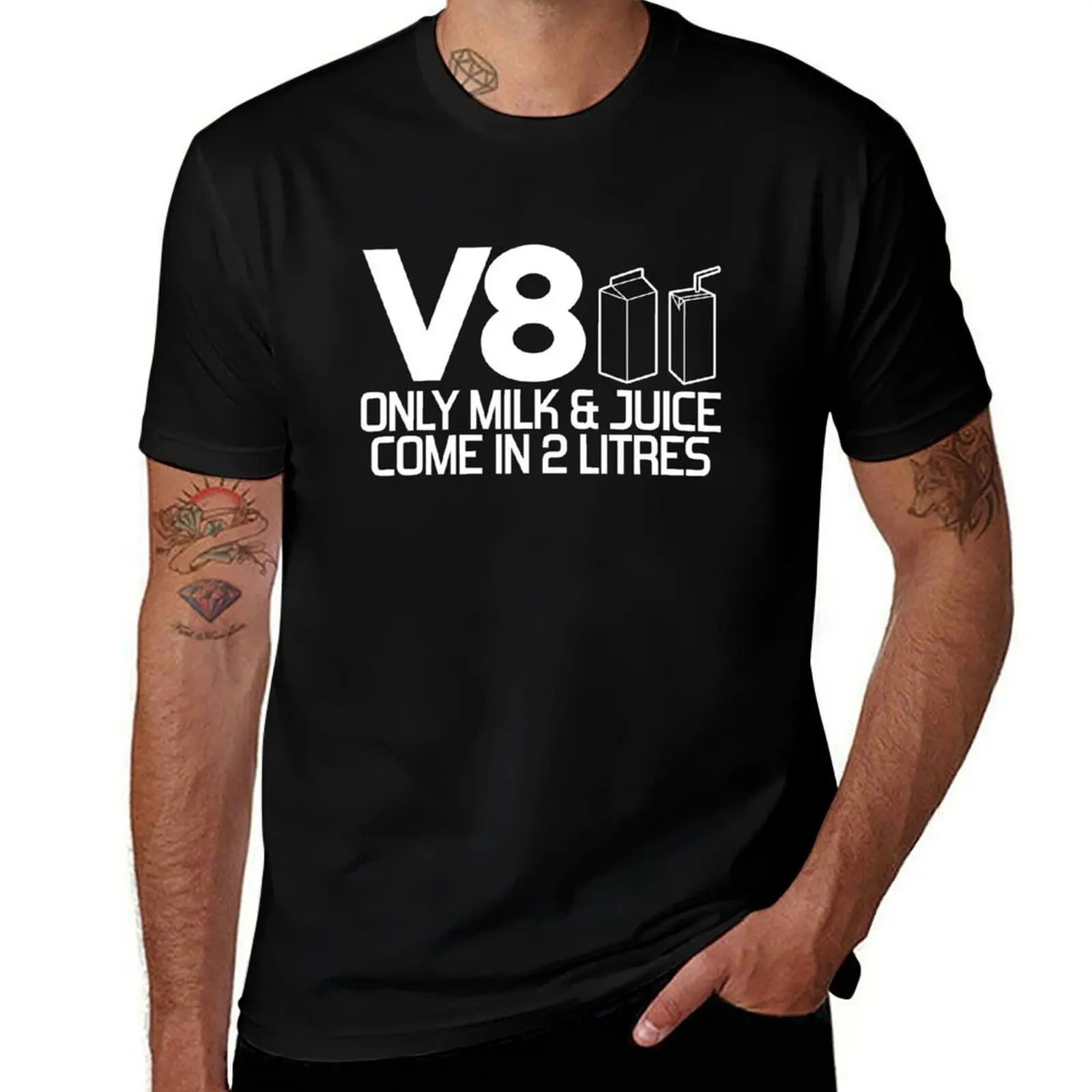 cotton 2 - t milk t juice V8 man Only for shirts man men cotton t come litres & anime for in shirt 100% (1) T-Shirt shirts