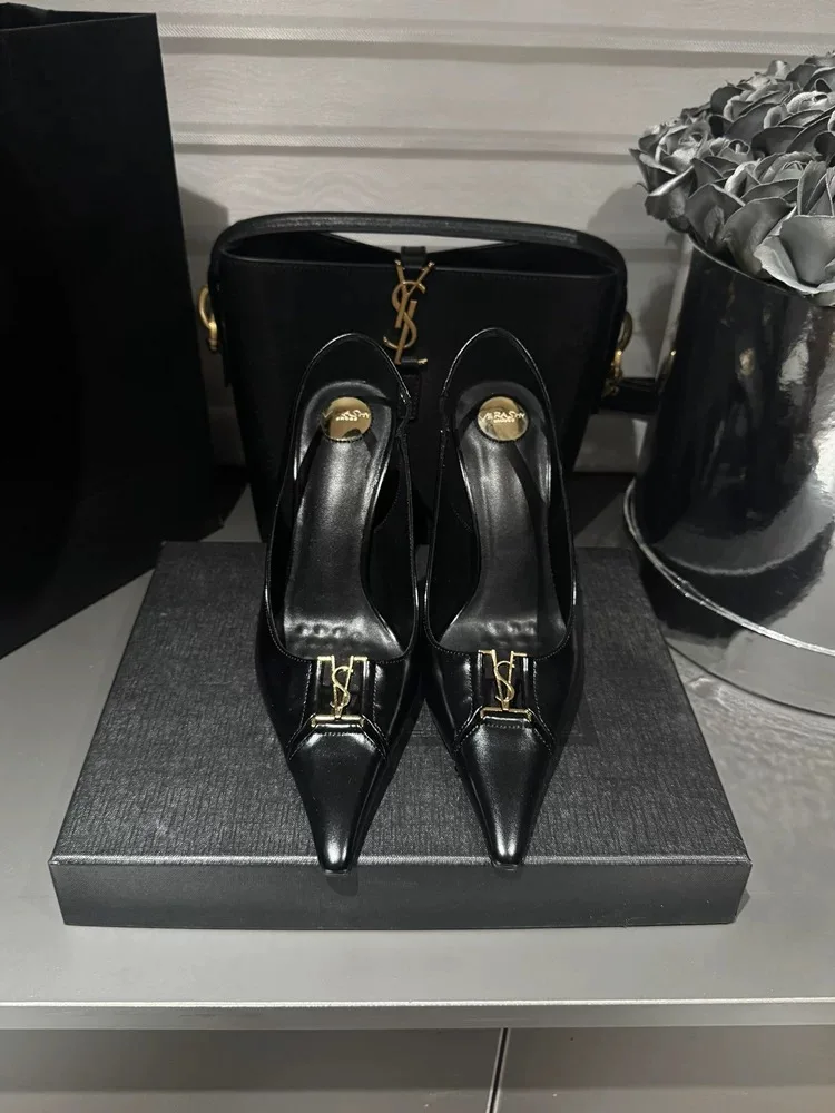 أشار تو براءات الاختراع والجلود مضخات النساء ديكور معدني الفم الضحلة رقيقة كعب الصنادل الربيع الصيف فستان الحفلات أحذية حذا فردي للسيدات #2