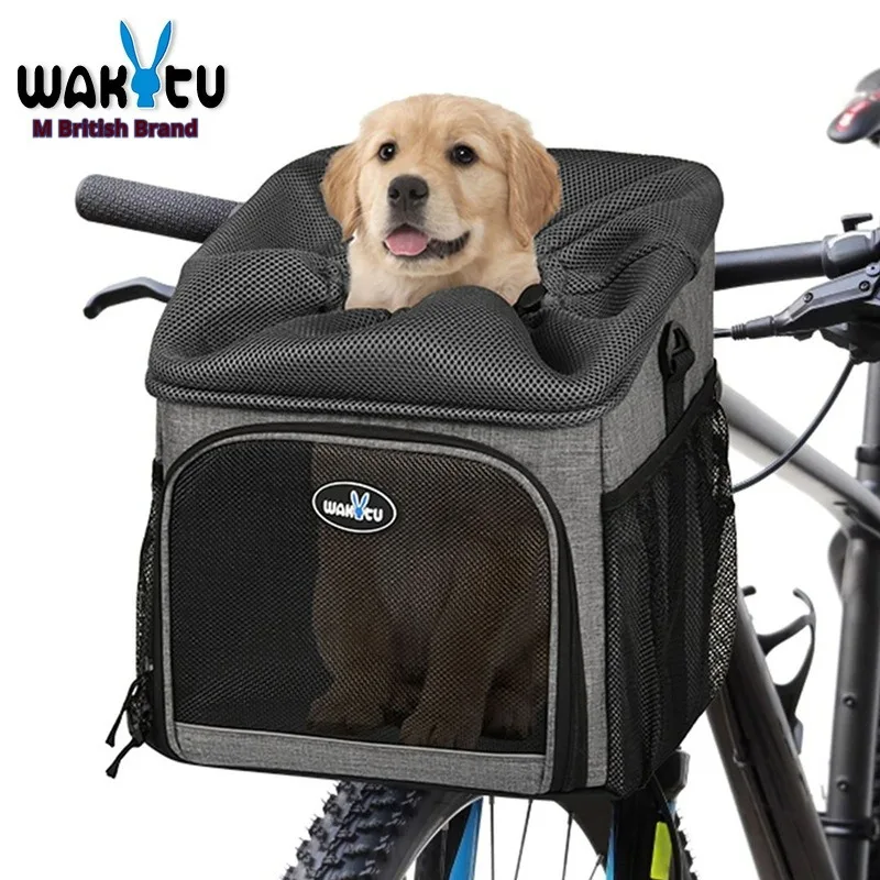 Wakytu British one-shoulder large-capacity pet bag leisure breathable outdoor pet bicycle square portable cat bag