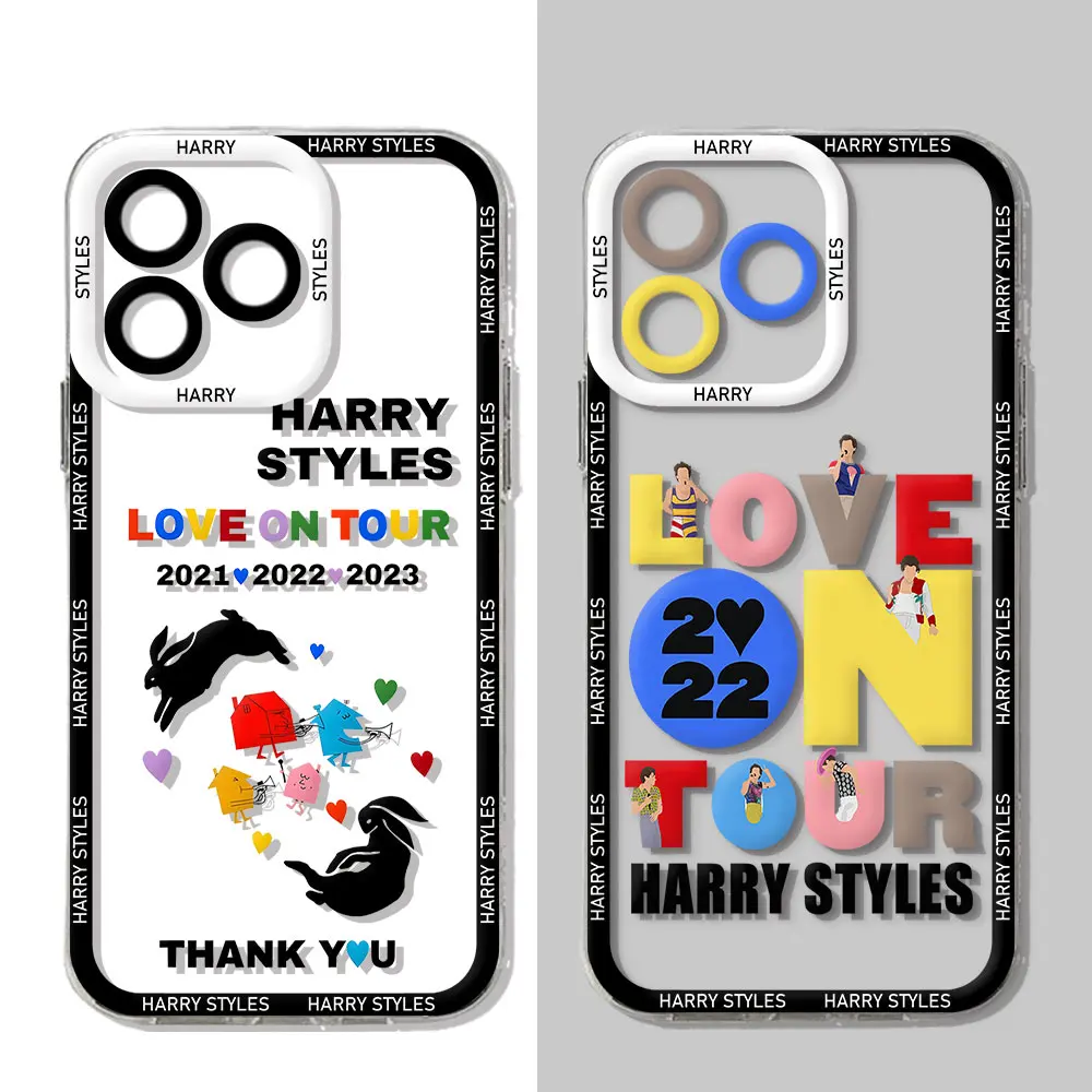 Styles Love On Tour custodia per telefono Harrys per iPhone 15 14 13 12 11 Mini Pro Max X XR XSMax 6S 6 7 8 Plus SE20 Cover trasparente