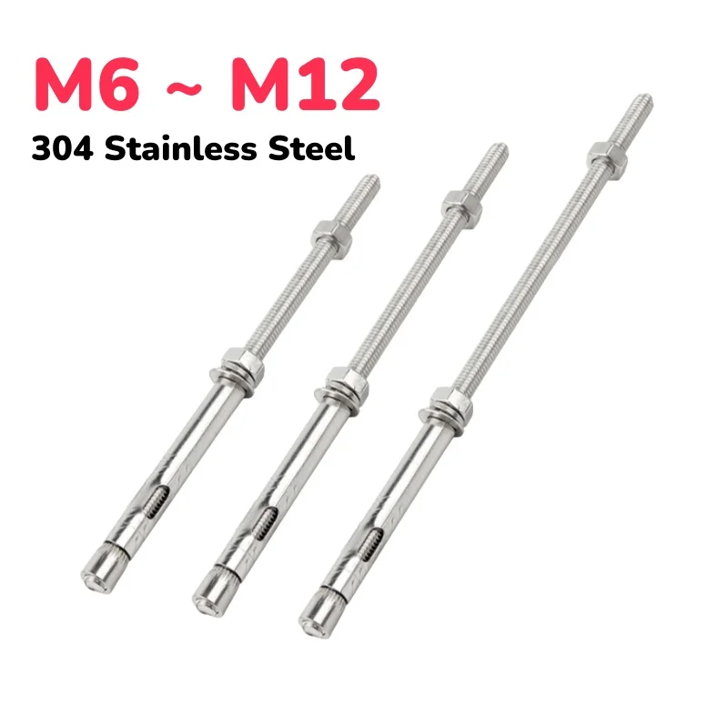 M6 M8 M10 M12 304 Stainless Steel Extended Expansion Bolt Ceiling Explosion Screw Hanger Expansion Screw Rod