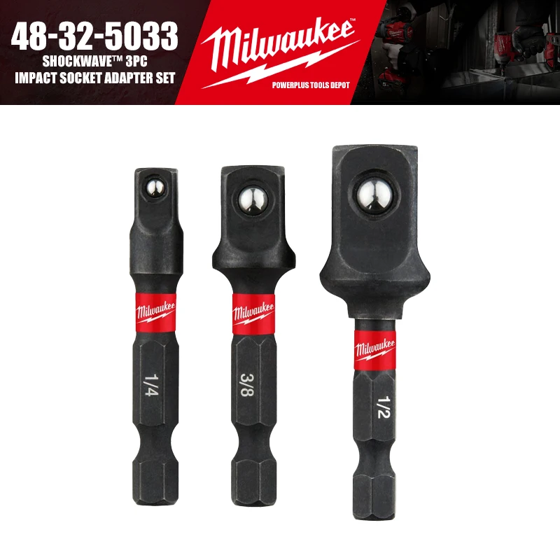 

Milwaukee 48-32-5033 SHOCKWAVE™ 3PC Impact Socket Adapter Set Tool Accessories
