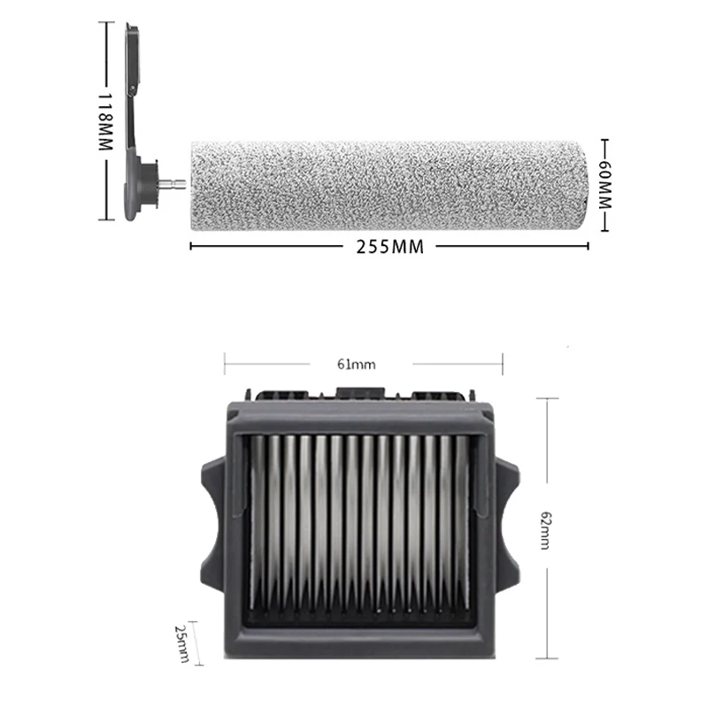 Accessories For Tineco FLOOR ONE S7/S9 Artist Pro/Steam S6/S7 Stretch Brush Roller And HEPA Filter Replacement Parts