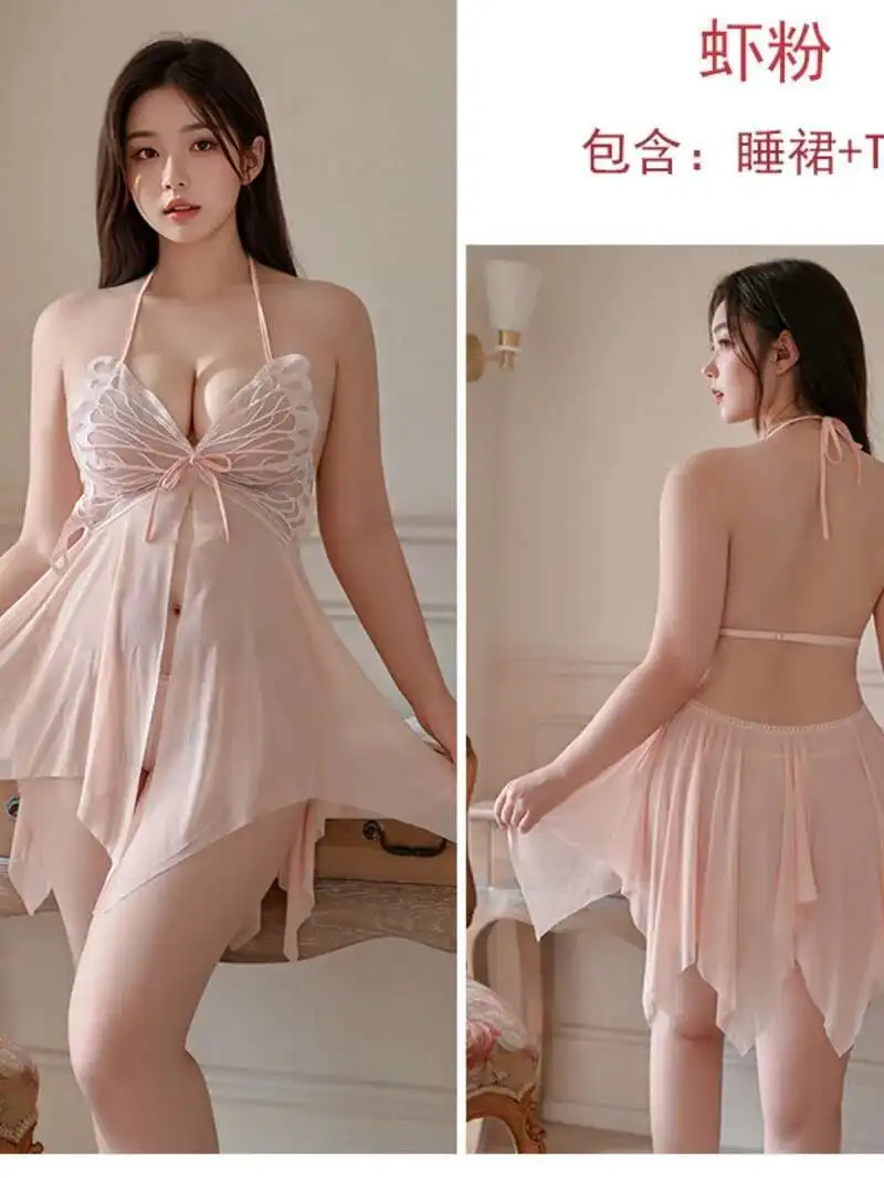 V جديد فراشة عميقة الربط النسيج الرغبة النقية إغراء مثير كبير معلق الرقبة الصيف فستان الشاطئ مثير الشاش 6LY6