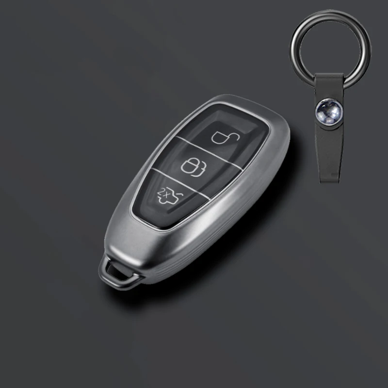 Grey TPU Car Smart Key Case Cover Shell For Ford Focus 3 4 ST Mondeo MK3 MK4 Fiesta Fusion Kuga Ecosport Protect Fob Accessories