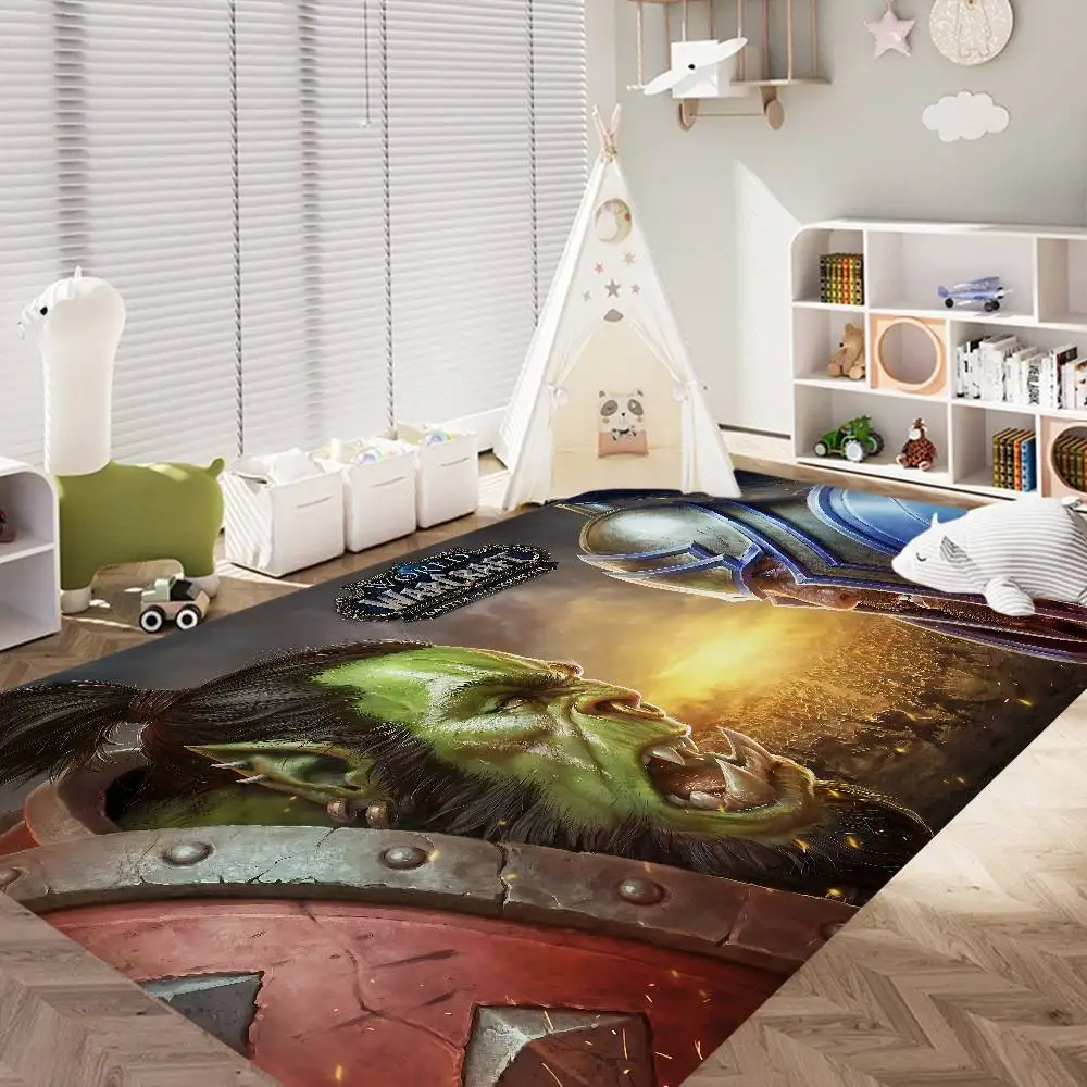 Funny W-World Of Warcraft Gaming Entrance Door Mat Washable Non-Slip Living Room Sofa Chairs Area Mat Kitchen Welcome Doormat