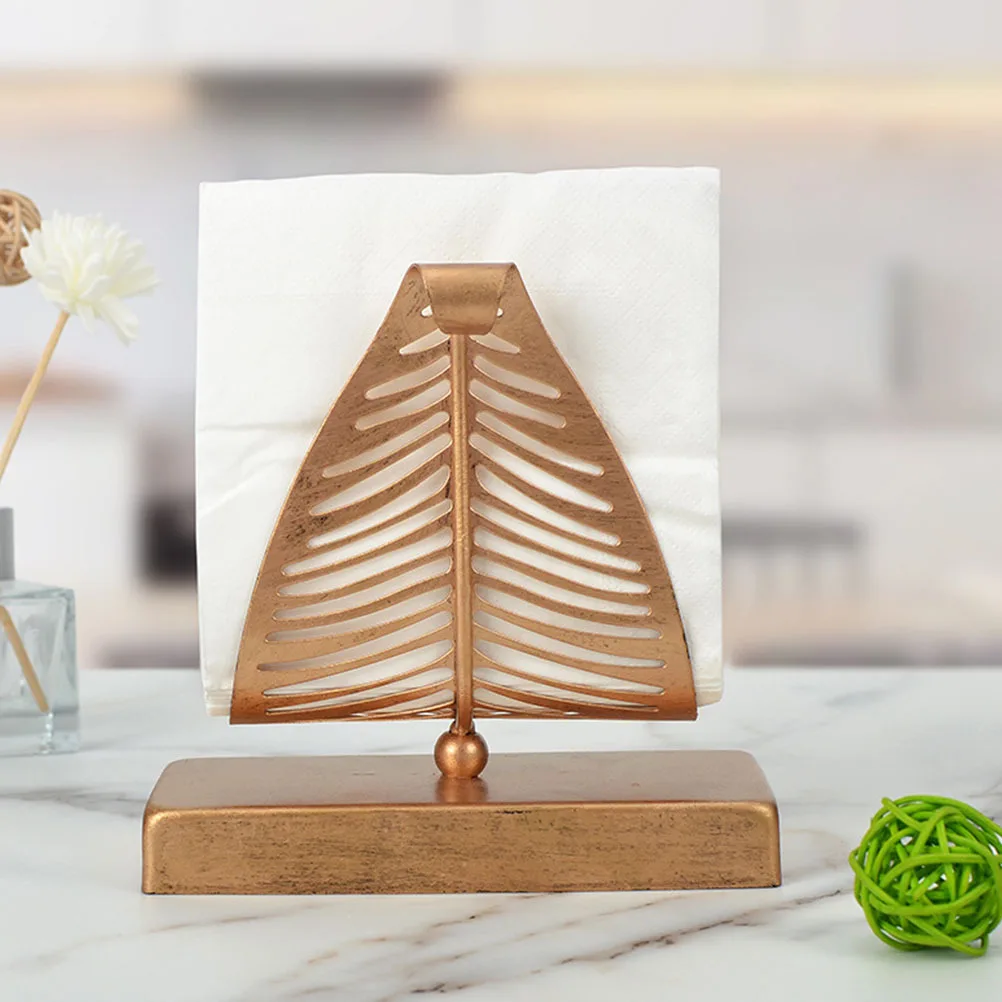 

Iron Napkin Holder Pumpkin Style Metal Tabletop Standing Napkin Organizer Tissue Dispenser for Home Cafe Party