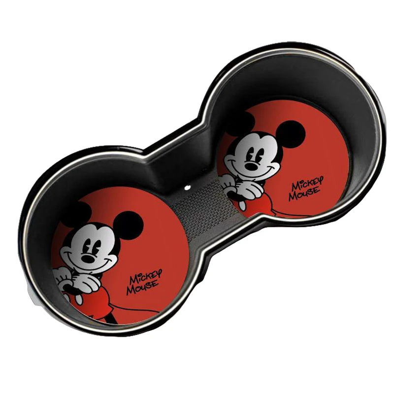 Posavasos de coche de Mickey Mouse de Disney, decoraciones antideslizantes, portavasos, manteles individuales, dibujos animados de Anime, insertos antideslizantes, almohadillas interiores