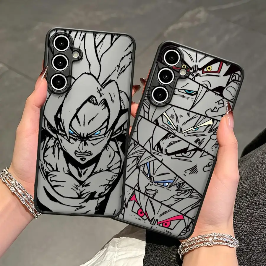 Black Goku Dragon Ball Case for Samsung Galaxy A73 A33 A52S A72 A56 A55 A17 A52 A16 A15 A14 A23 A54 A53 A34 A36 A35 Phone Cover