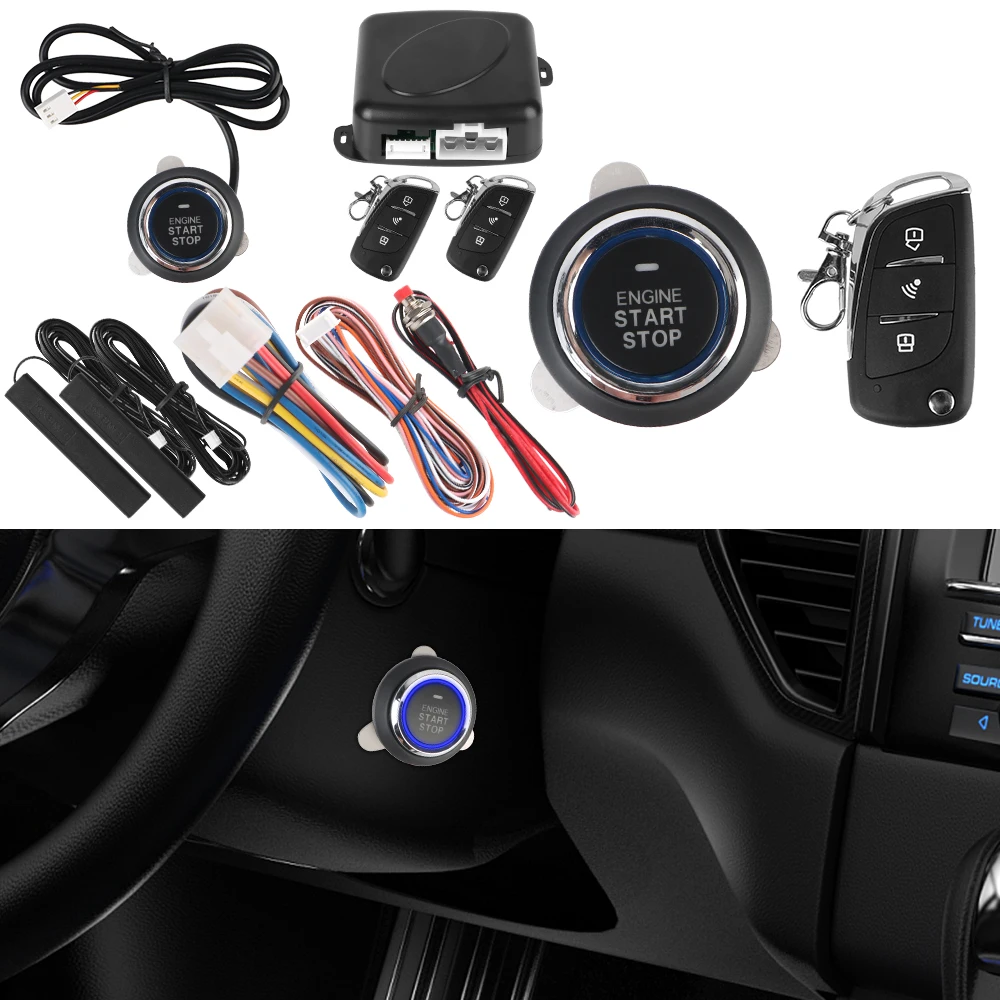 12V Entry Ignition Starter Switch Start Stop Button Car Alarm Engine Push Button Keyless Entry Starter Antitheft System