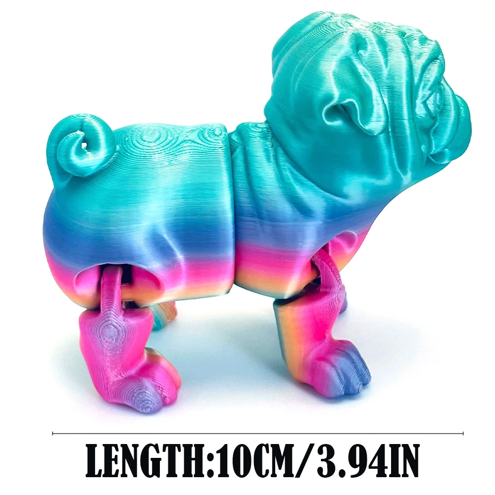 3d Geprint Speelgoed Honden Lakei Model Multi-Jointed Beweegbare Ornament Realistische Dieren Figuren Decoratieve Desktop Creatieve Nieuwigheid