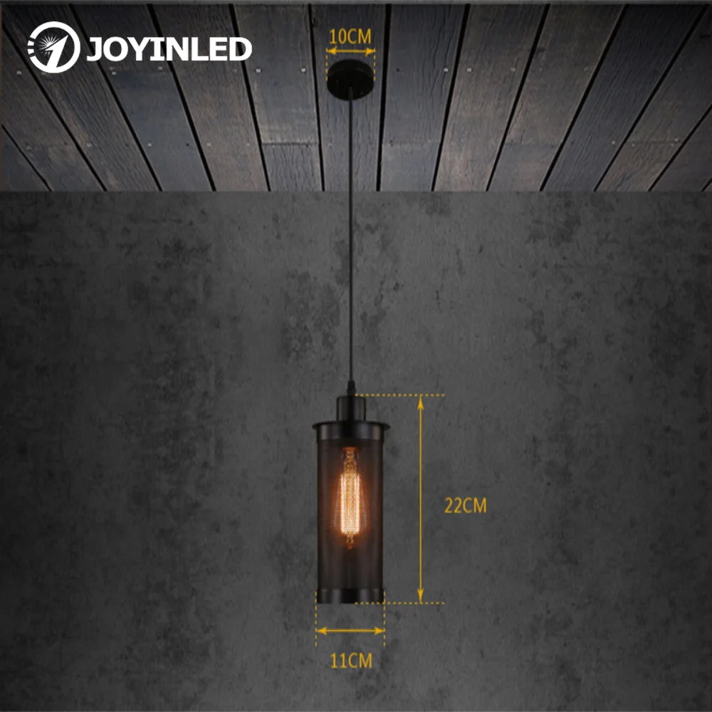 E27 Base LED Bulb Pendant Lights Retro Industrial style Metal Mesh Net Single Head Hanging Pendant Lamp for Home Cafe Hotel Loft