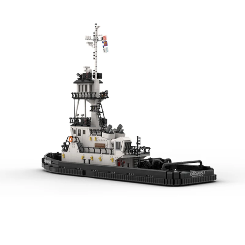 Military Battleship Series Class Tug Warship MOC Building Block Collection Experts DIY Model Technology Education Brick Toy Gift