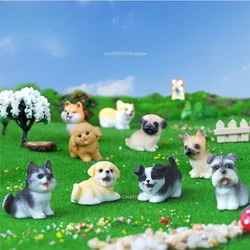 New Resin Craft Miniature Figure Tiny for Bonsai Microlandscape Fairy Garden Decor Cute Small Dog Puppy Animal Decoration