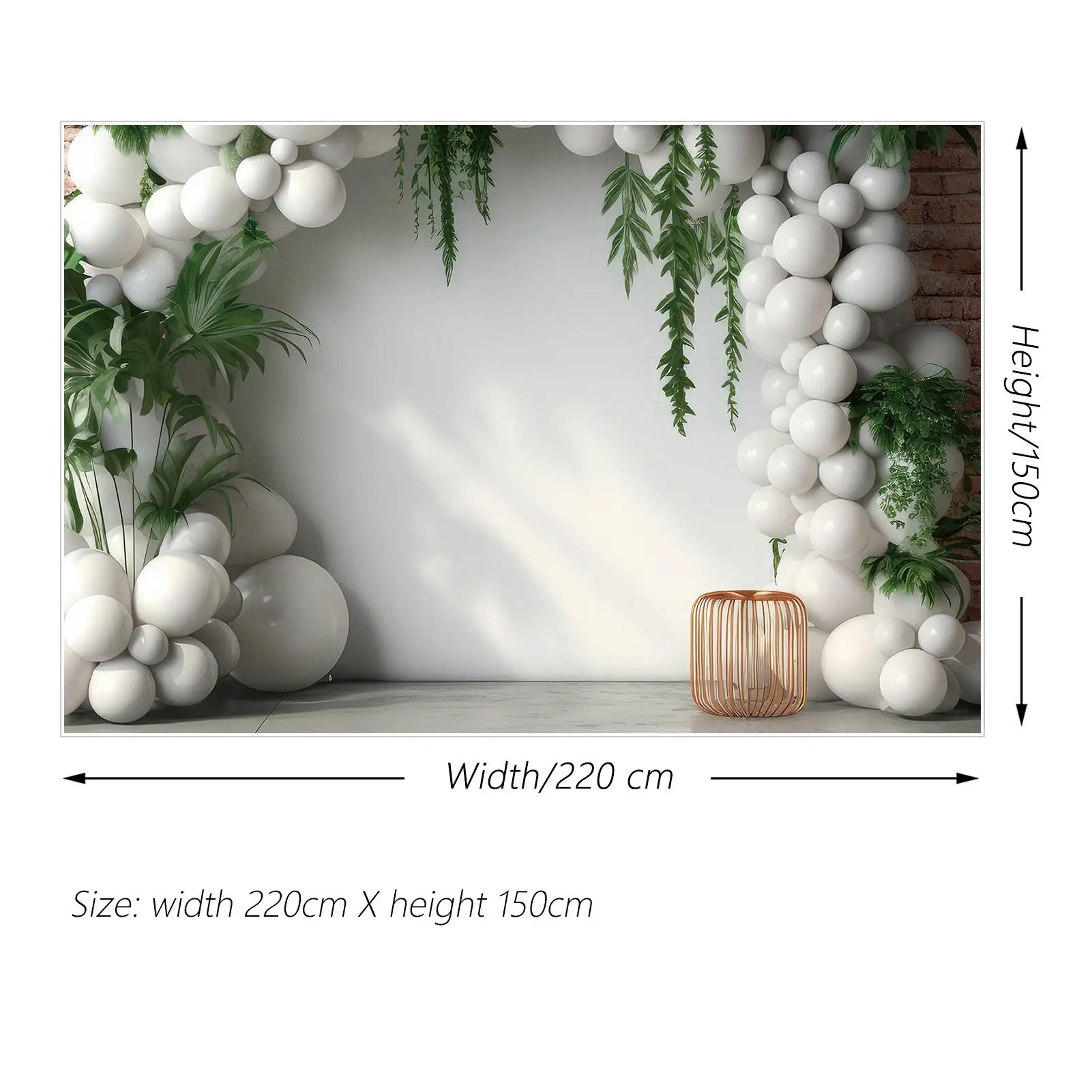 MOON.QG Backdrop Wedding White Balloons Draping Green Grass Photocall Background Birthday Party Frame Decorations Photo Booth